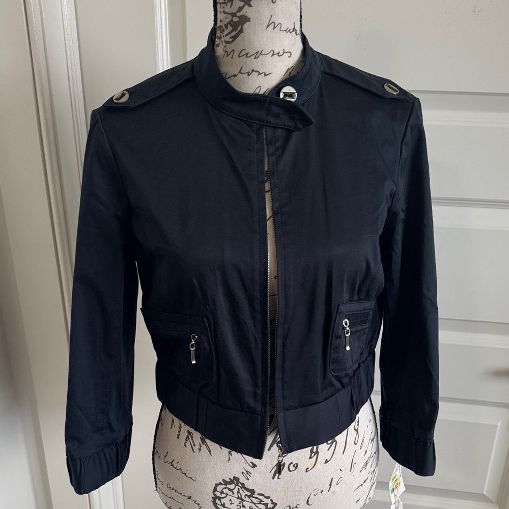 Women's Navy Cropped Jacket